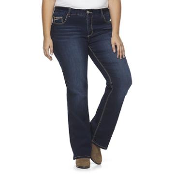 Plus Size Rhythm In Blues Slim Bootcut Jeans, Women's, Size: 14 W, Dark Blue
