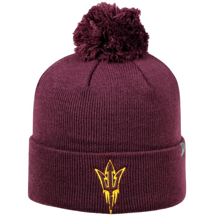 Adult Top Of The World Arizona State Sun Devils Tow Pom Hat, Adult Unisex, Dark Red