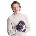 Men's Muk Luks Striped Texting Gloves, Blue (navy)