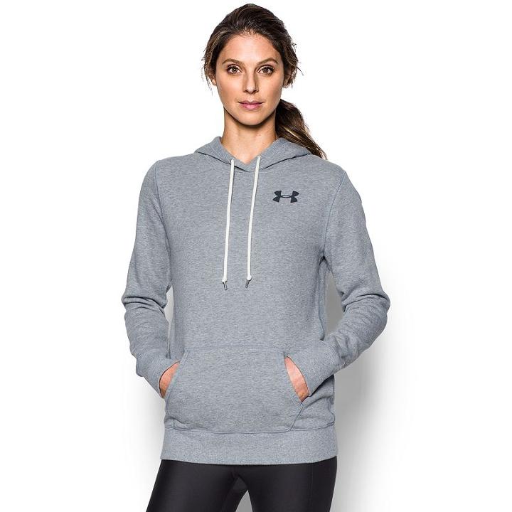 Women's Under Armour Favorite French Terry Hoodie, Size: Medium, Dark Grey