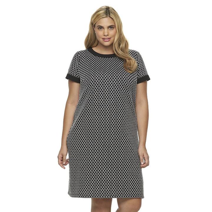 Plus Size Suite 7 Geometric Shift Dress, Women's, Size: 16 W, Ovrfl Oth