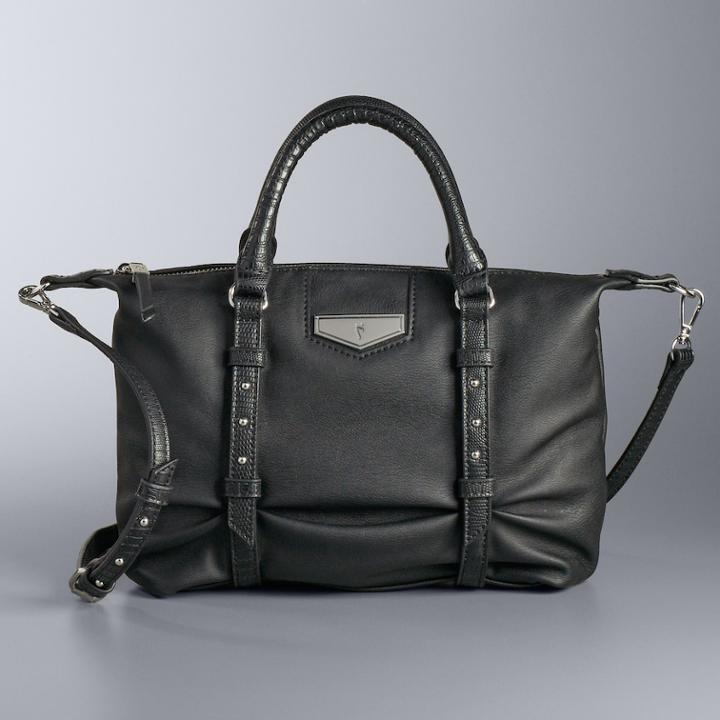 Simply Vera Vera Wang Smush Satchel, Women's, Black