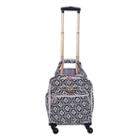 Jenni Chan Aria Snowflake 15-inch Spinner Luggage Tote, Adult Unisex, Size: Xs Carryon, Black