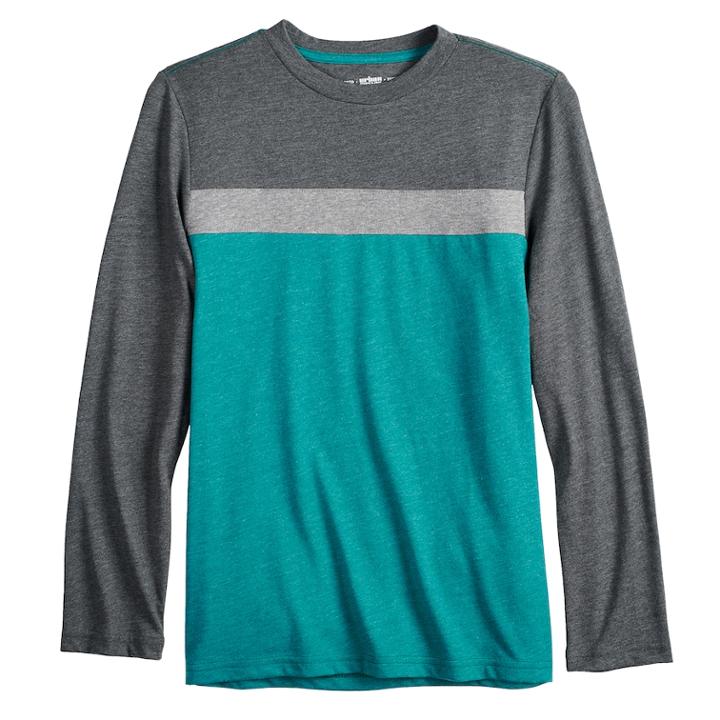 Boys 8-20 Urban Pipeline&reg; Chest-stripe Tee, Size: Small, Dark Blue