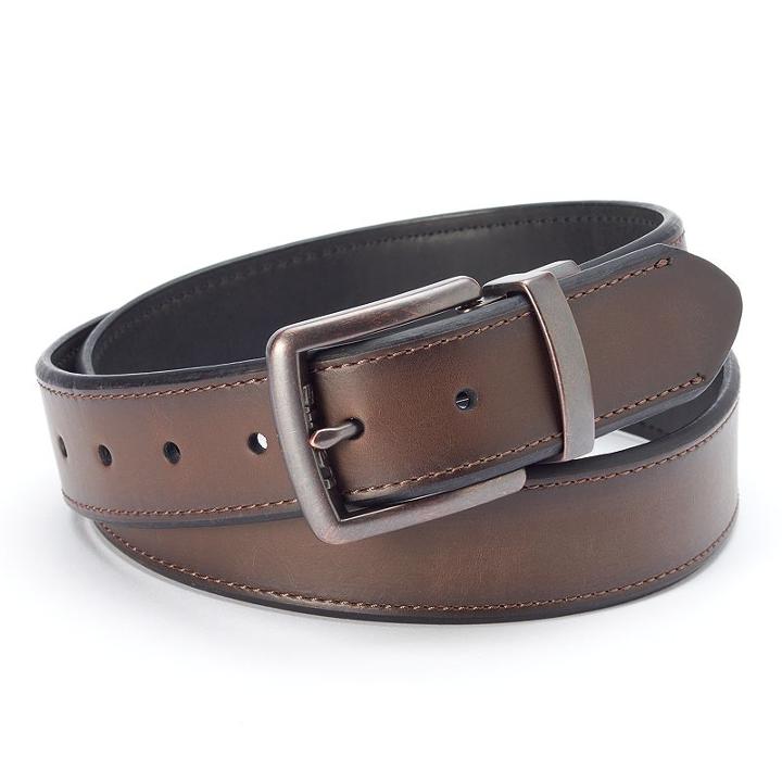 Levi's Beveled-edge Reversible Belt - Men, Size: Medium, Dark Brown