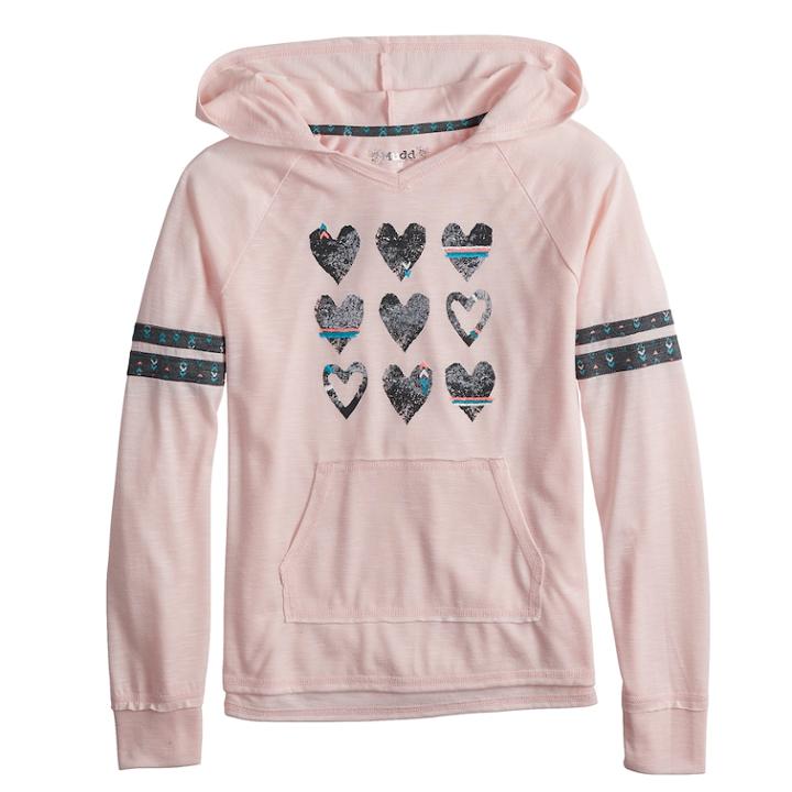 Girls 7-16 Mudd&reg; Varsity Hodie, Size: 7-8, Light Pink