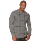 Big & Tall Croft & Barrow&reg; Classic-fit Windowpane Crewneck Sweater, Men's, Size: Xl Tall, Silver