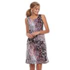 Women's Dana Buchman Print Mesh Overlay Tank Dress, Size: Xl, Pink