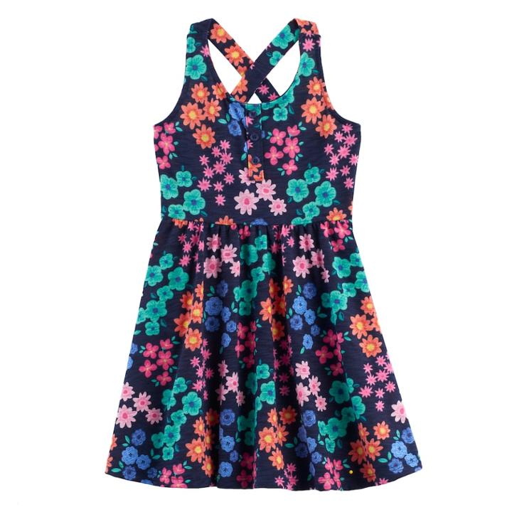 Toddler Girl Jumping Beans&reg; Print Cross-back Skater Dress, Size: 3t, Blue