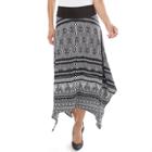 Women's Apt. 9&reg; Handkerchief Ikat Skirt, Size: Medium, Black White Ikat