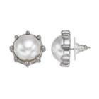 Simply Vera Vera Wang Simulated Pearl Cabochon Nickel Free Stud Earrings, Women's, White