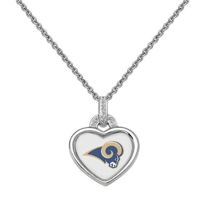 Los Angeles Rams Heart Pendant Necklace, Women's, Size: 18, Multicolor