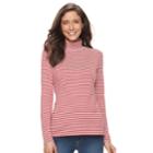 Women's Croft & Barrow&reg; Long Sleeve Mockneck Top, Size: Small, Med Red