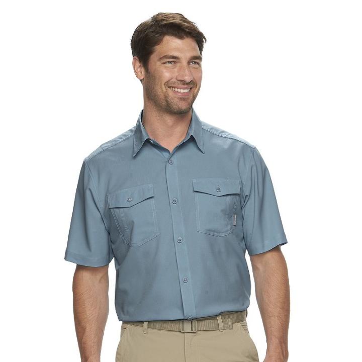 Men's Columbia Omni-wick Pacific Breeze Button-down Shirt, Size: Small, Blue (navy)