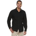 Men's Marc Anthony Slim-fit Linen-blend Stretch Button-down Shirt, Size: Medium, Black