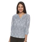 Women's Dana Buchman Jacquard Blouse, Size: Xl, Blue (navy)