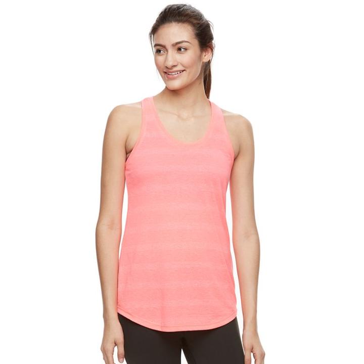 Women's Tek Gear&reg; Stripe Racerback Tank, Size: Medium, Brt Pink