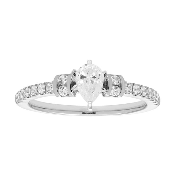 14k Gold Pear Cut 3/4 Carat T.w. Igl Certified Diamond Engagement Ring, Women's, Size: 5.50, White