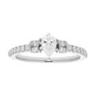 14k Gold Pear Cut 3/4 Carat T.w. Igl Certified Diamond Engagement Ring, Women's, Size: 5.50, White