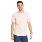 Men's Izod Classic-fit Slubbed Chambray Woven Button-down Shirt, Size: Large, Drk Orange