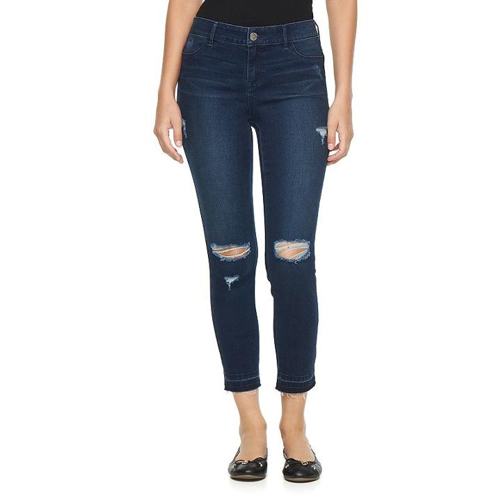 Women's Juicy Couture Flaunt It Ripped Skinny Jeans, Size: 10 Avg/reg, Blue (navy)