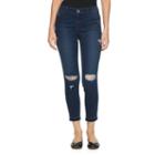 Women's Juicy Couture Flaunt It Ripped Skinny Jeans, Size: 10 Avg/reg, Blue (navy)