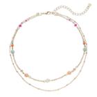 Lc Lauren Conrad Beaded Double Strand Choker Necklace, Women's, Multicolor