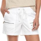 Women's Sonoma Goods For Life&trade; Zipper Accent Pull-on Utility Shorts, Size: 6, White