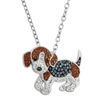Animal Planet Sterling Silver Crystal Beagle Pendant, Women's, Brown