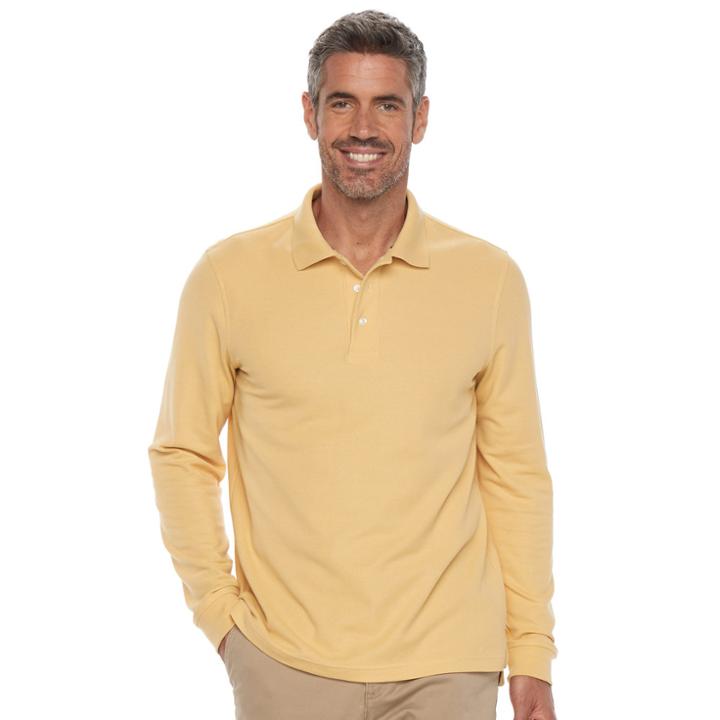 Men's Croft & Barrow&reg; Classic-fit Stretch Pique Polo, Size: Medium, Yellow