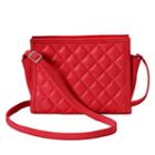 Ili Leather Quilted Crossbody Bag, Women's, Red