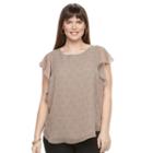 Plus Size Apt. 9&reg; Ruffle Chiffon Top, Women's, Size: 1xl, Grey