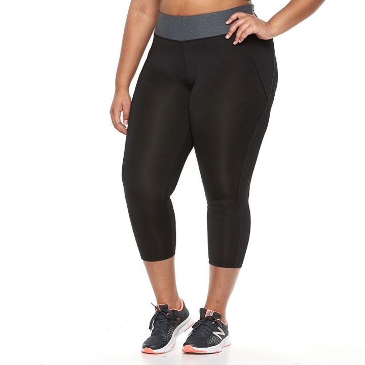 Plus Size Tek Gear&reg; Colorblock Crop Leggings, Women's, Size: 2xl, Black