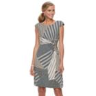 Women's Dana Buchman Twist Knot Fit & Flare Dress, Size: Medium, Beig/green (beig/khaki)