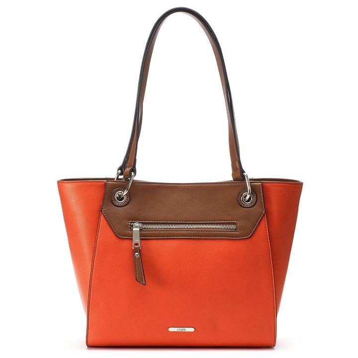 Chaps Faux-leather Mesa Tote, Women's, Orange