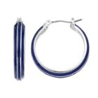 Napier Striped Nickel Free Hoop Earrings, Women's, Blue
