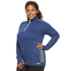 Plus Size Fila Sport&reg; Reflective Dot Quarter-zip Running Jacket, Women's, Size: 1xl, Med Blue