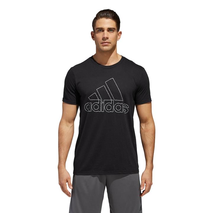 Men's Adidas Tiny-type Logo Tee, Size: Small, Black