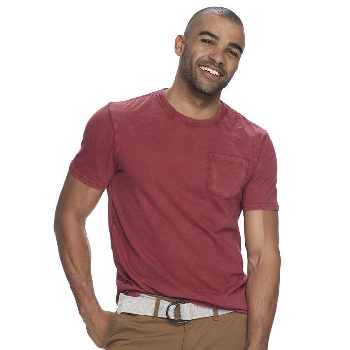 Men's Sonoma Goods For Life&trade; Classic-fit Slubbed Pocket Tee, Size: Small, Red