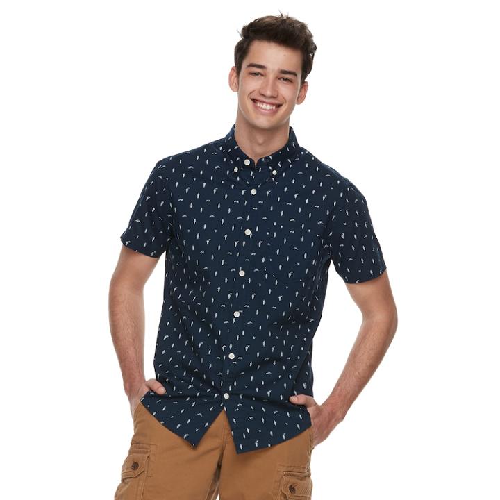 Men's Urban Pipeline&reg; Woven Button-down Shirt, Size: Medium, Blue (navy)