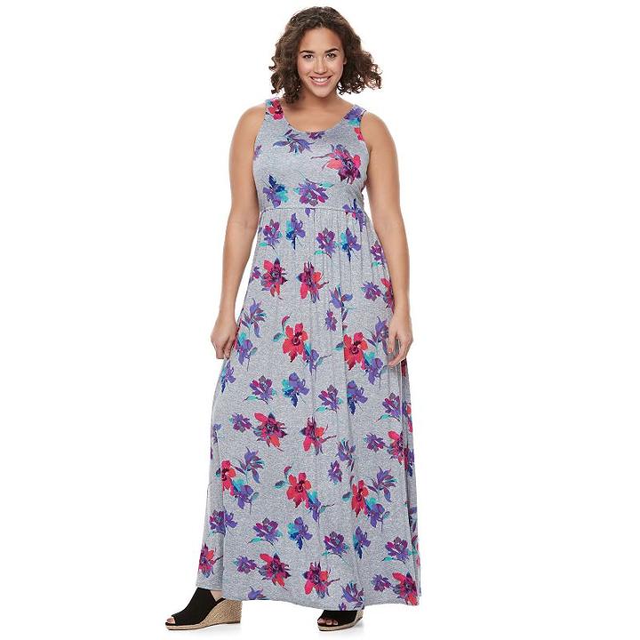 Juniors' Plus Size So&reg; Crossback Maxi Dress, Girl's, Size: 1xl, Med Grey