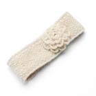 Sijjl Women's Floral Wool Knit Headband, White
