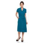 Women's Dana Buchman Notch Collar Dress, Size: Xl, Dark Blue