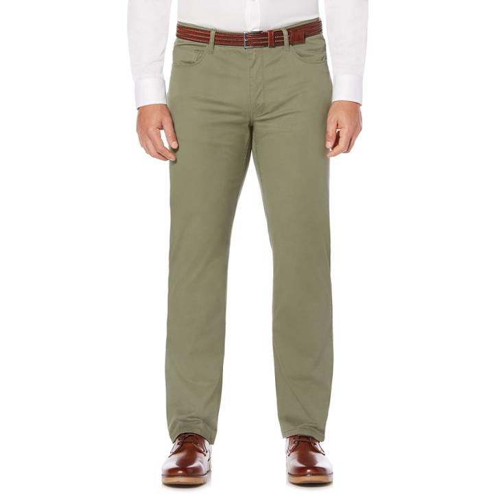 Men's Savane Active Flex Modern-fit 5-pocket Flat-front Pants, Size: 34x29, Green Oth