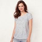 Women's Lc Lauren Conrad Lace-trim Top, Size: Xxl, Grey