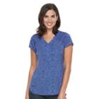 Women's Croft & Barrow&reg; Printed Woven Top, Size: Xl, Blue (navy)