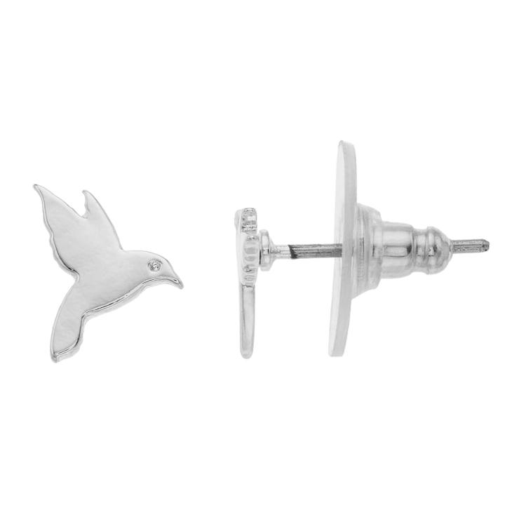 Lc Lauren Conrad Bird Nickel Free Button Stud Earrings, Women's, Silver