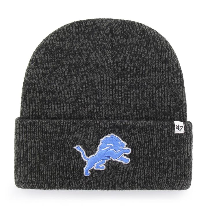 Adult '47 Brand Detroit Lions Brain Freeze Knit Hat, Men's, Black