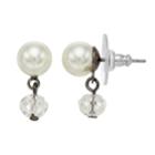 Simply Vera Vera Wang Simulated Pearl & Bead Drop Earrings, Women's, White