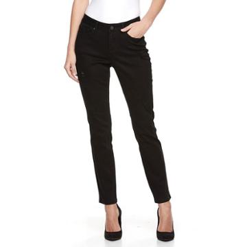 Women's Earl Jean Distressed Skinny Jeans, Size: 6, Black